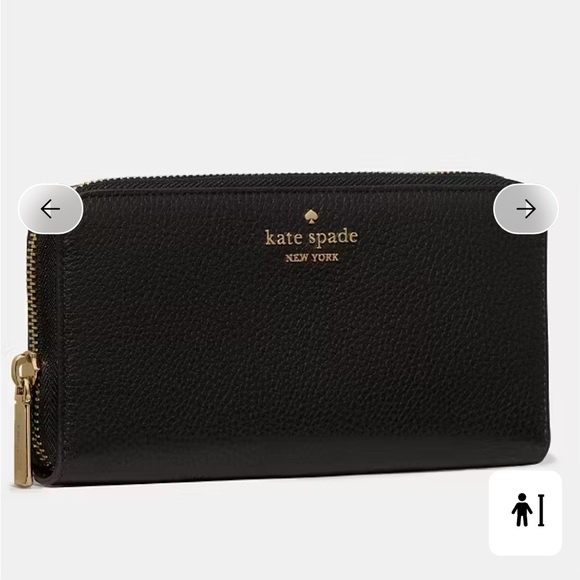 kate spade Handbags - Kate Spade Black Gold Zip-Around Wallet cards wrap around coin purse